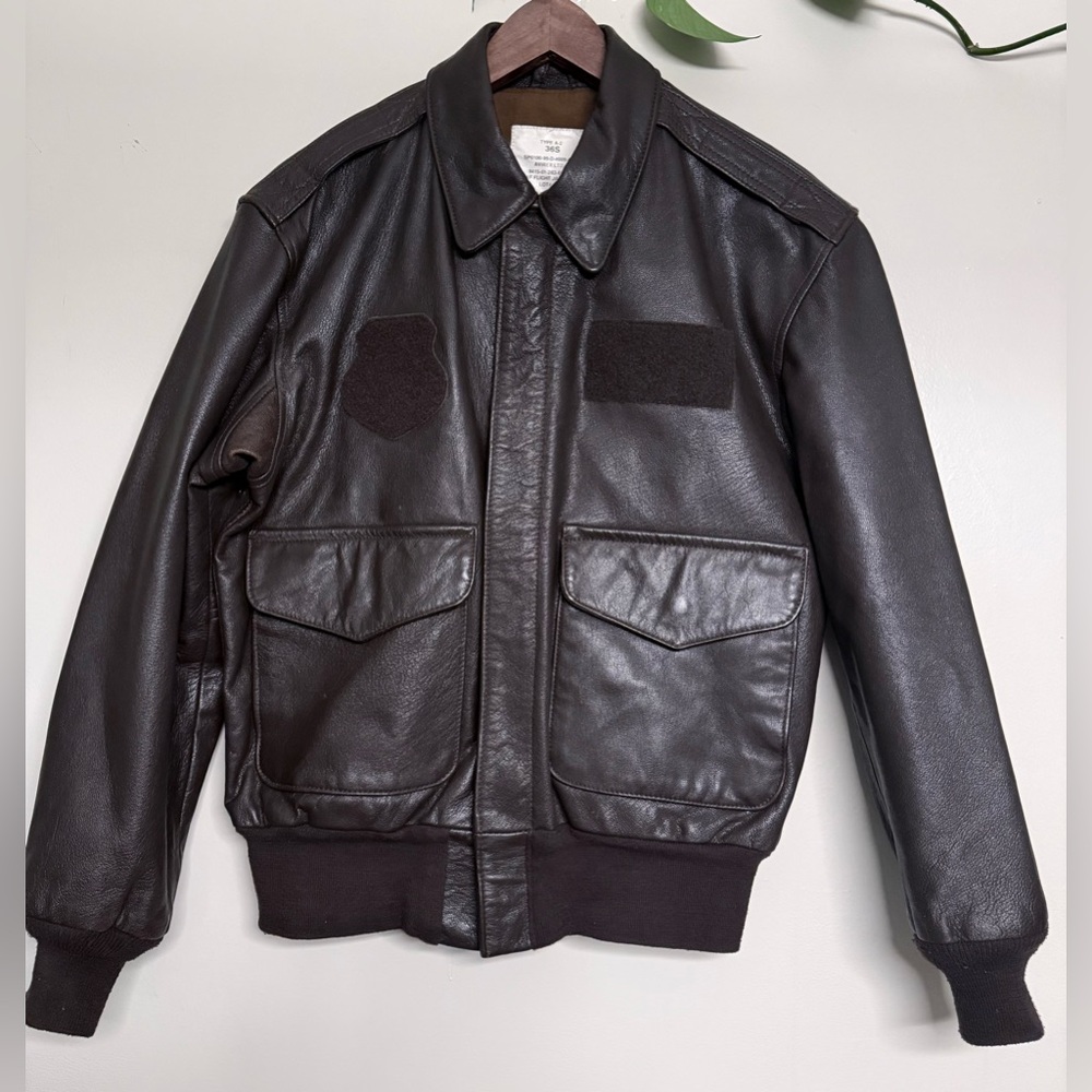 Avirex DSCP A-2 Brown Flight US Air Force Bomber Leather Jacket 36S